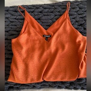 Orange satin tank